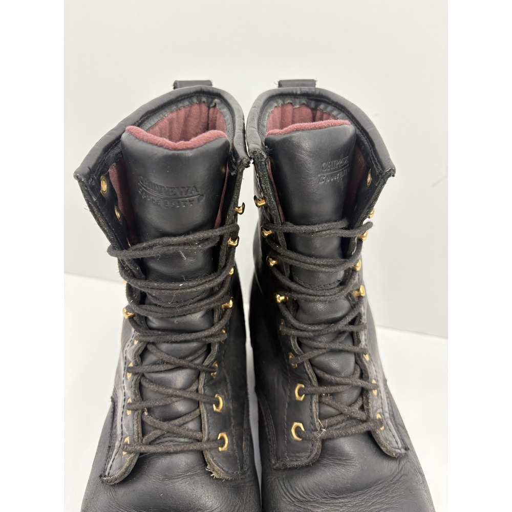 Chippewa Men's Black Logger Waterproof Insulated Chip-A-Tex Boots 8.5 Vibram - Picture 4 of 11